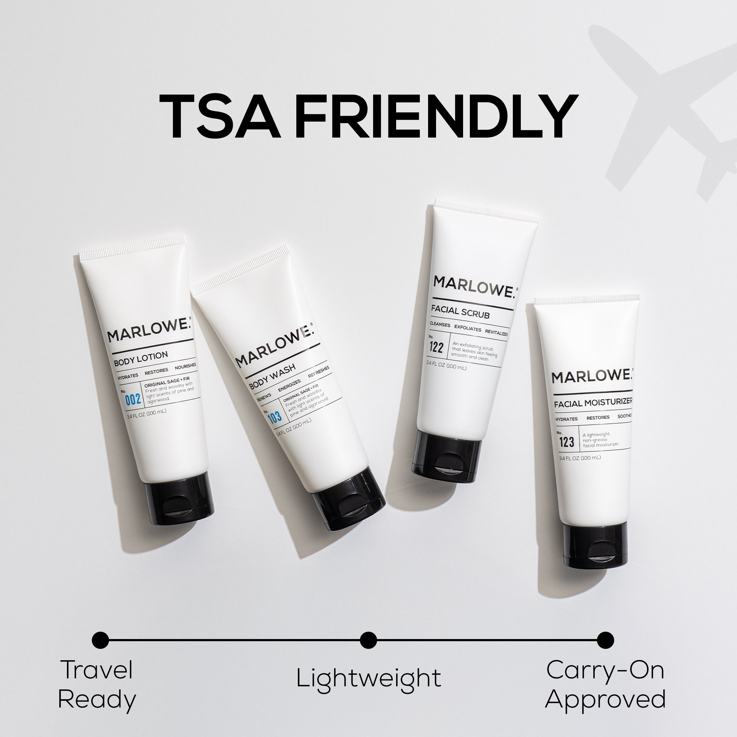 Travel Face and Body Kit. TSA-Approved. 4-Pieces - Image 3