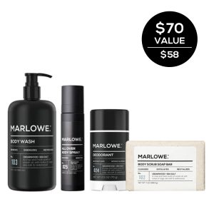 Cedarwood + Sea Salt Body Care Set. 4-Full Size Pieces