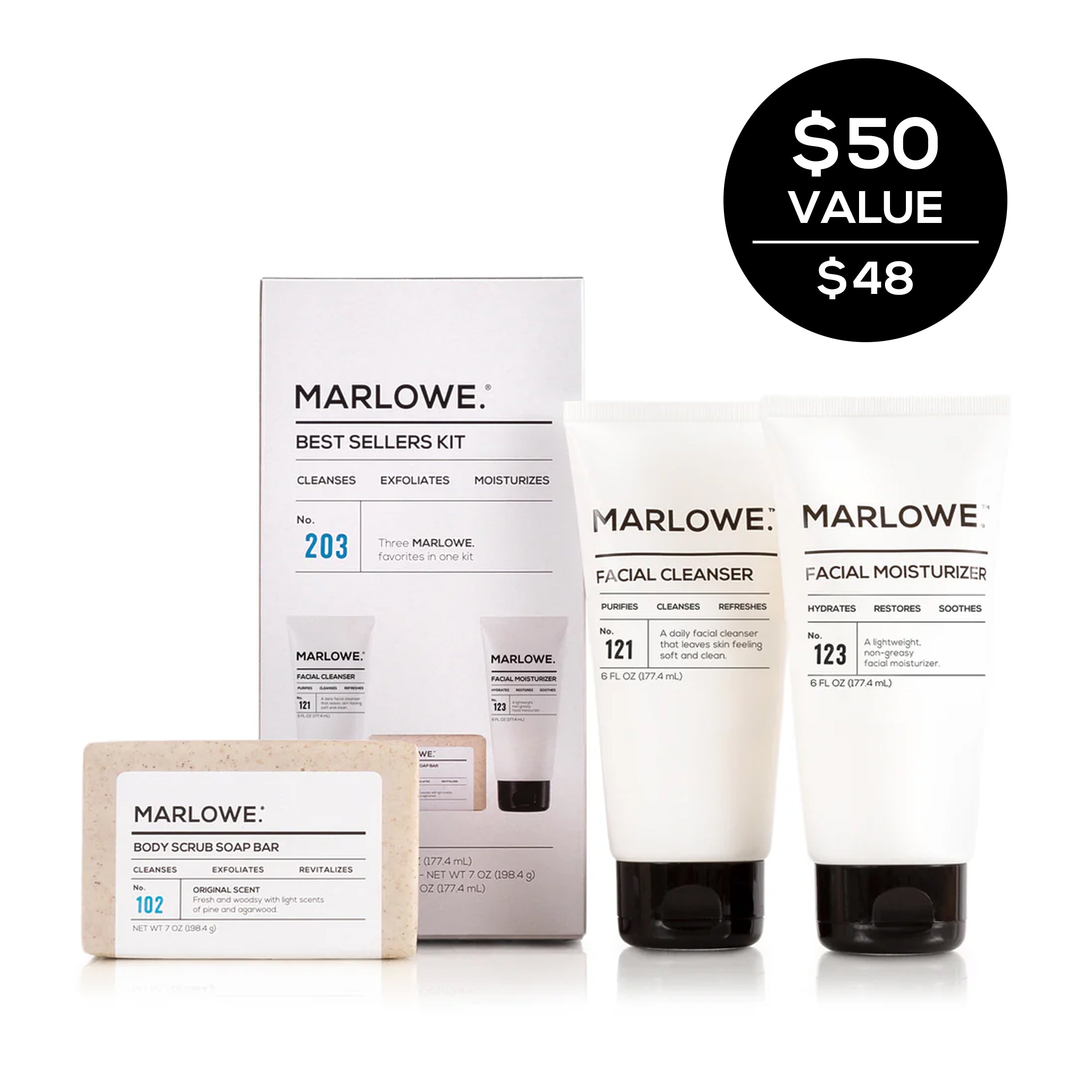 Best Sellers Kit ? Body Scrub Bar. Facial Cleanser and Moisturizer