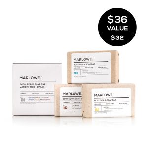 Exfoliating Body Scrub Bar Soap Set ?C 3 Triple-Milled Bars